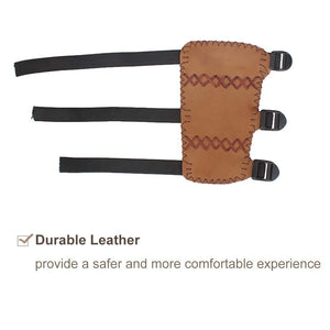 Protect Your Arm with the Ultimate Leather 3-Strap Hunting Archery Arm Protector