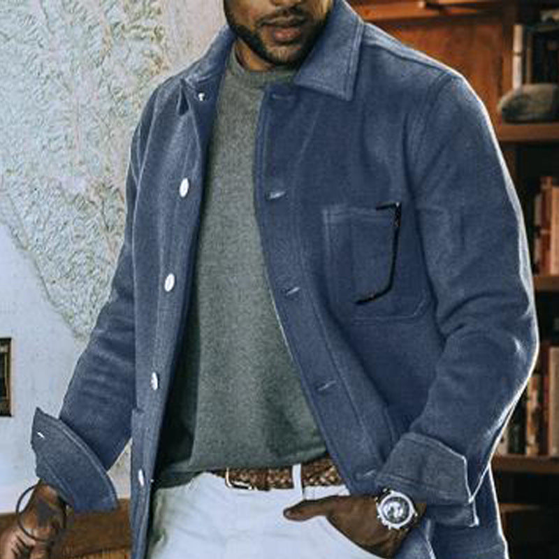 Casual solid color lapel trend jacket