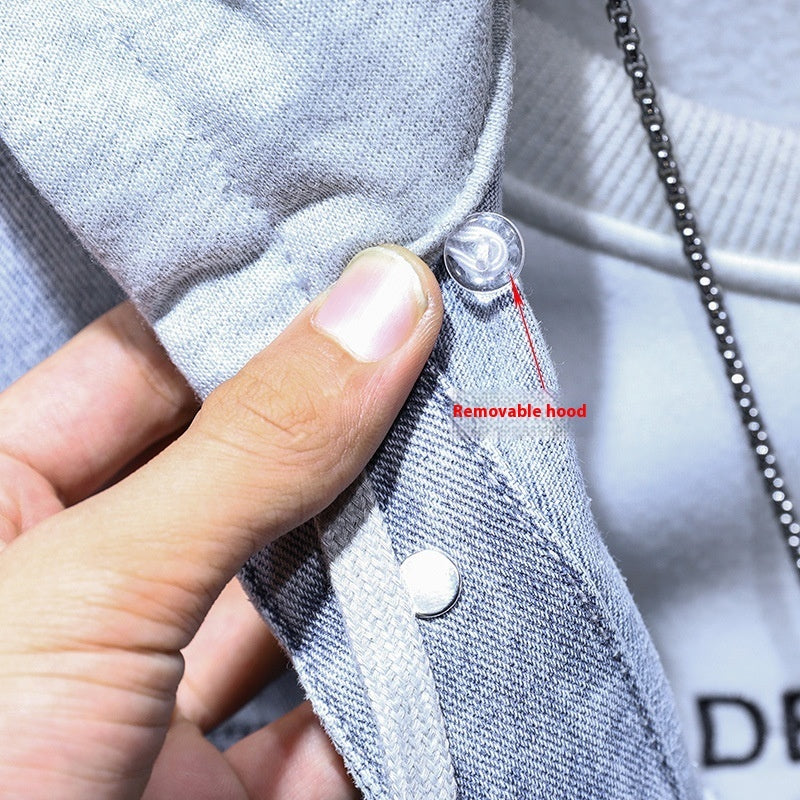 Men's Detachable Hooded Denim Jacket