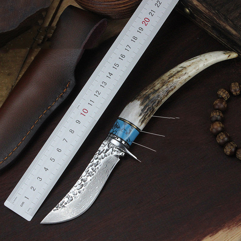 Outdoor Damascus Forged Hunting Knife
