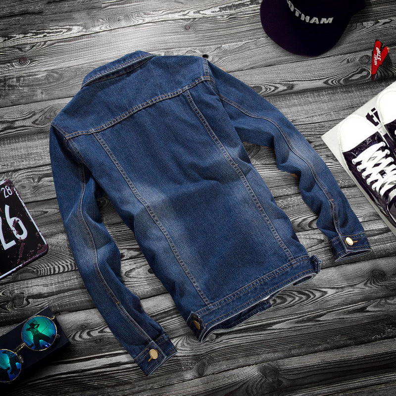 Fashion lapel men's denim jacket