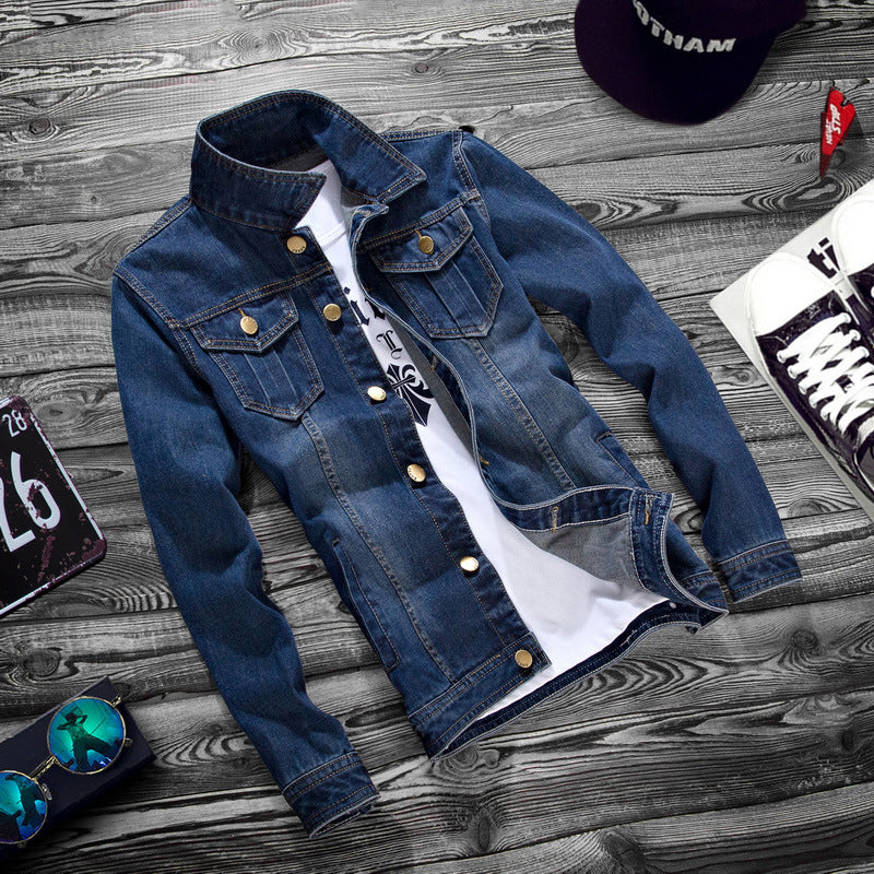 Fashion lapel men's denim jacket