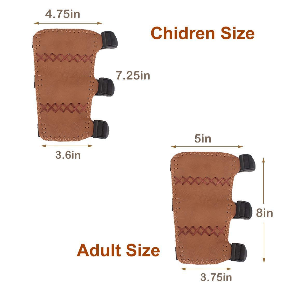Leather 3-Strap Hunting Archery Arm Protector
