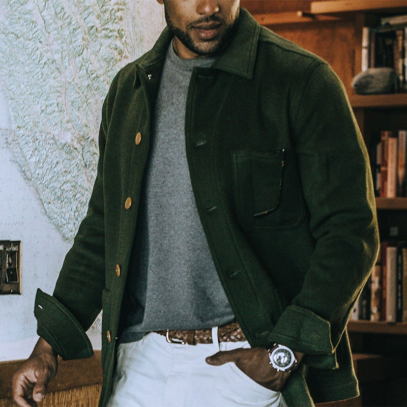 Casual solid color lapel trend jacket