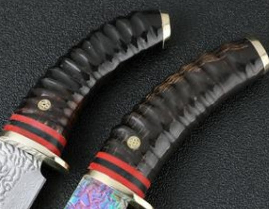 Hunting forged Damascus knife