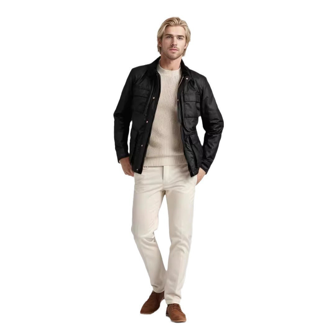 Fashion Solid Color Zipper Jacket