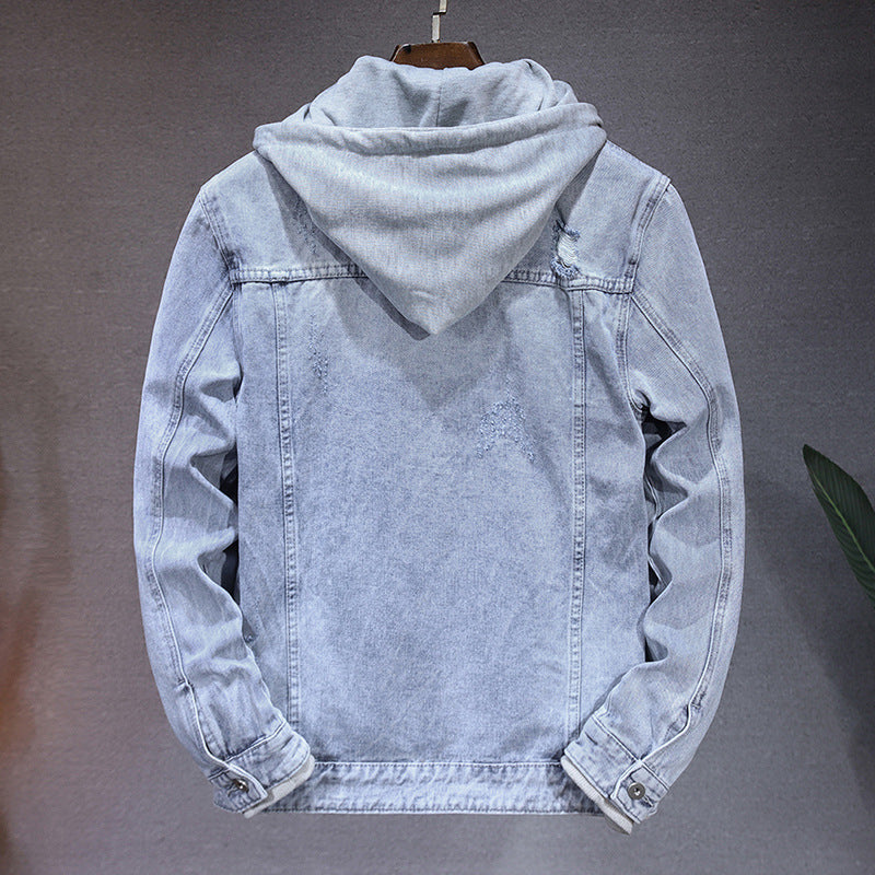 Men's Detachable Hooded Denim Jacket